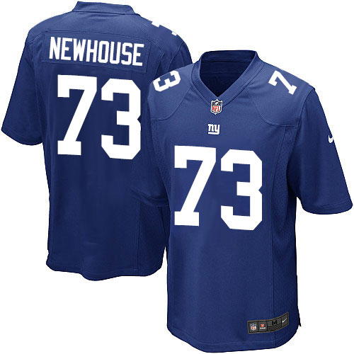 Men's Game Marshall Newhouse Nike Jersey Royal Blue Home - #73 NFL New York Giants